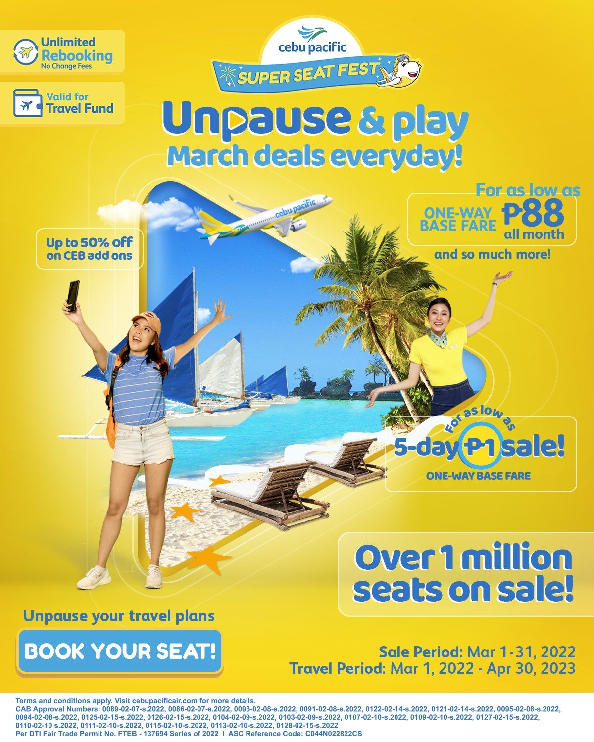 Over 1 million seats on sale with Cebu Pacific’s monthlong Super Seat