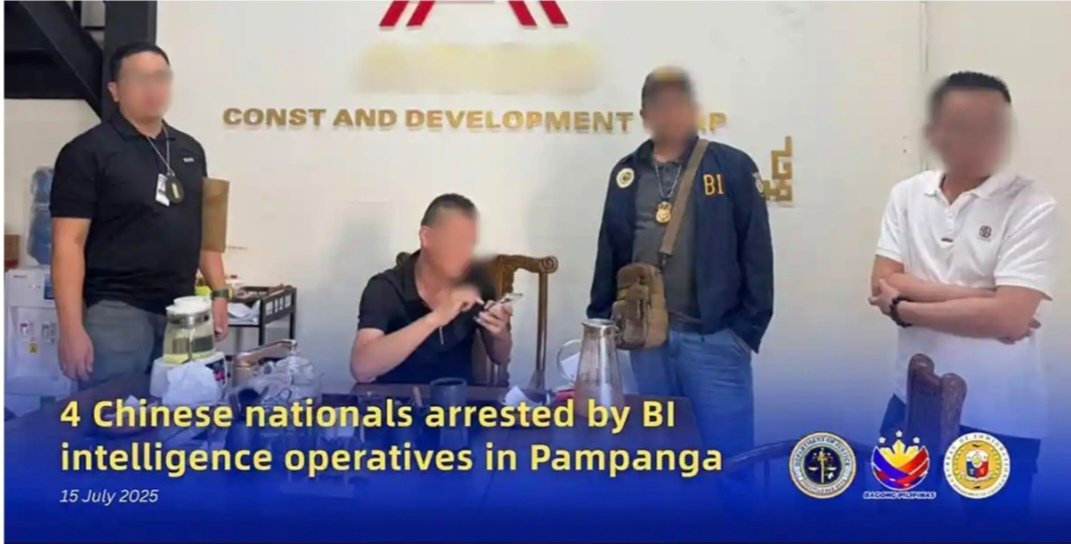 4 Chinese nationals arrested by BI intelligence operatives in Pampanga ...